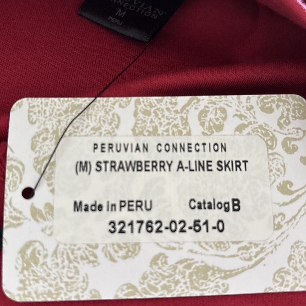 PERUVIAN CONNECTION 2-Piece Skirt & Top Set NWT Sz M Red Pima Cotton Knit - Picture 7 of 9